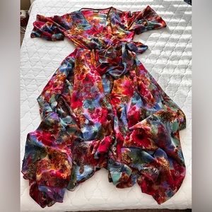 SB Fashion Women’s Long Dress/Sleeves, Beautiful Bright Colors - Sz L